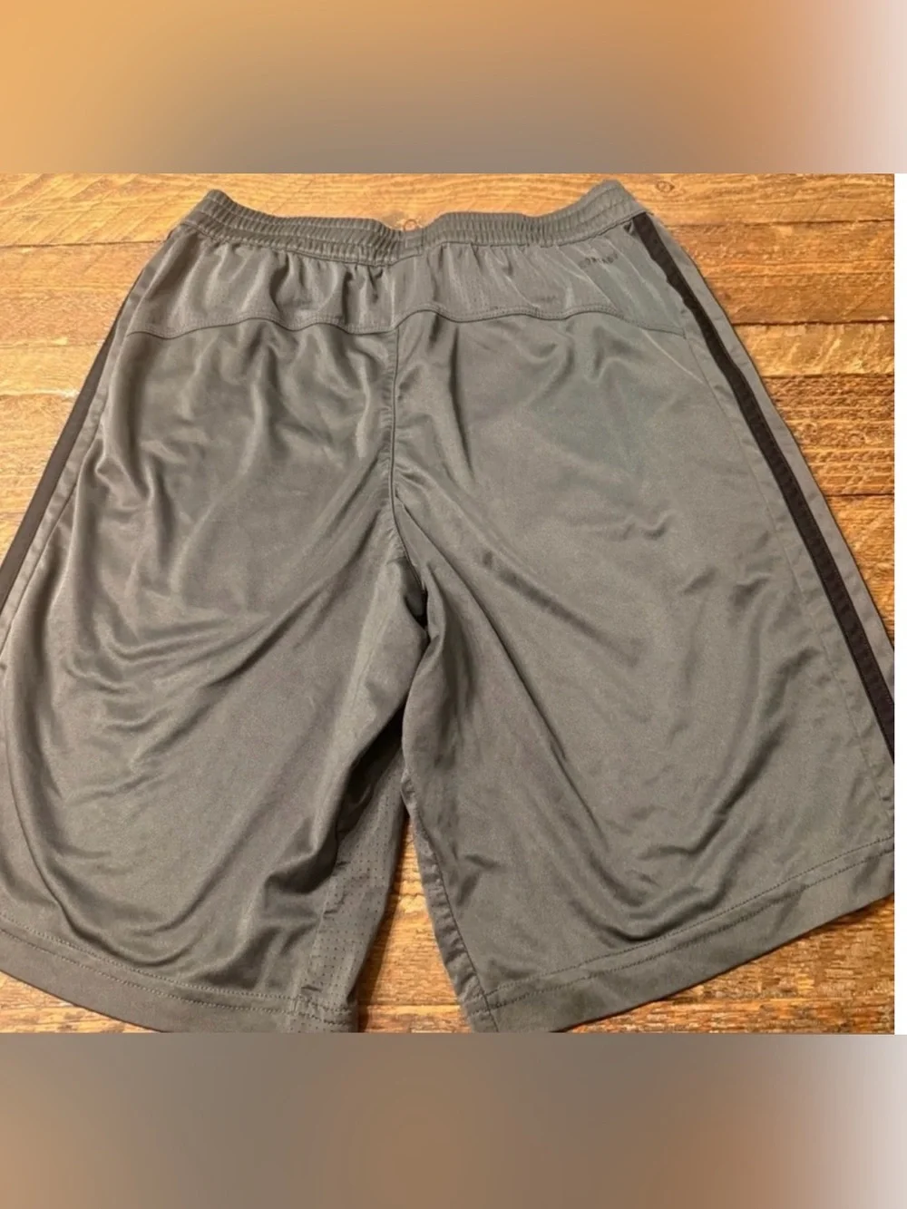 Men's Adidas Athletic Grey Shorts with Side Stripes (Size S)